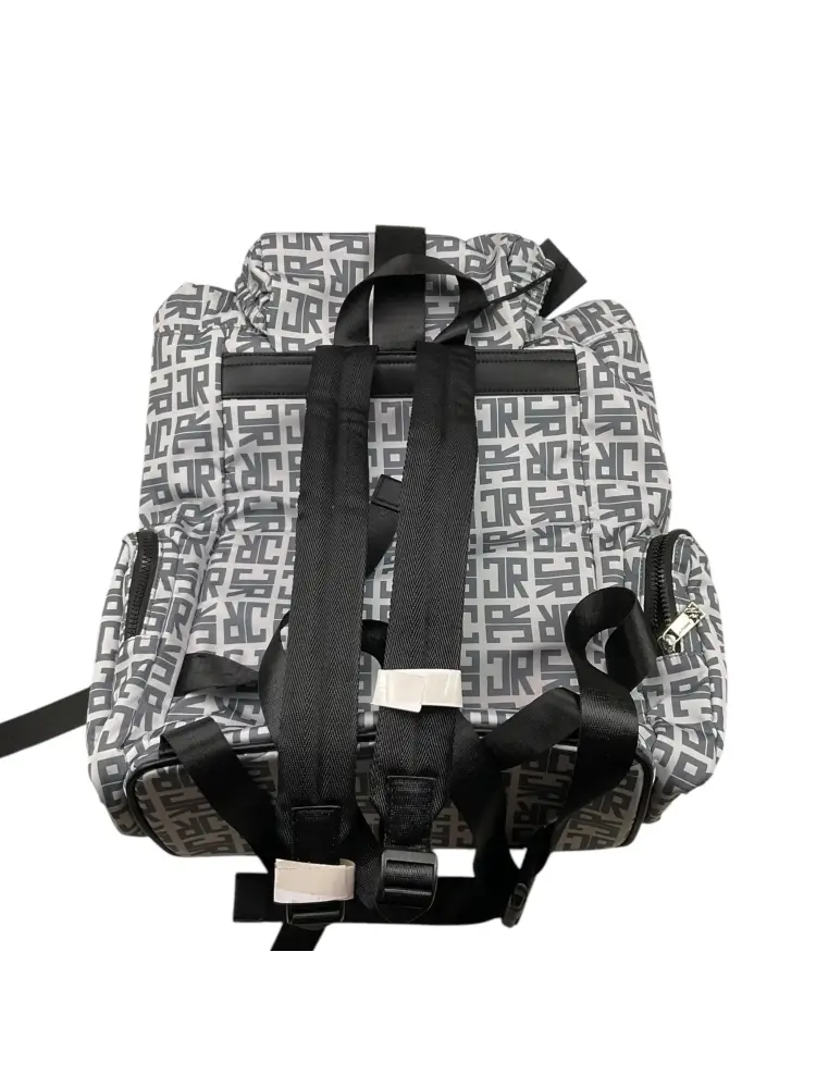 zaino nero bambino in tessuto logo monogram all over miniatura 2