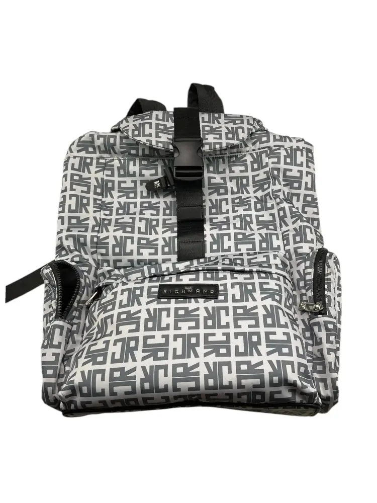 zaino nero bambino in tessuto logo monogram all over