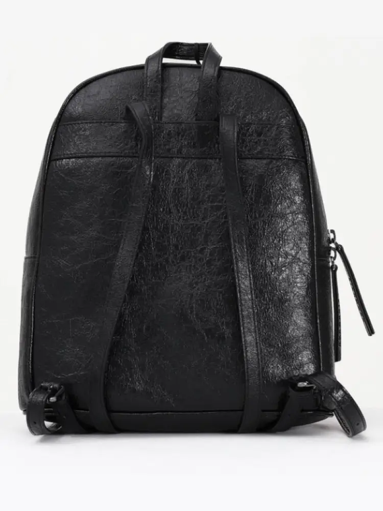 zaino nero donna in ecopelle logo sul davanti borchie all over miniatura 2