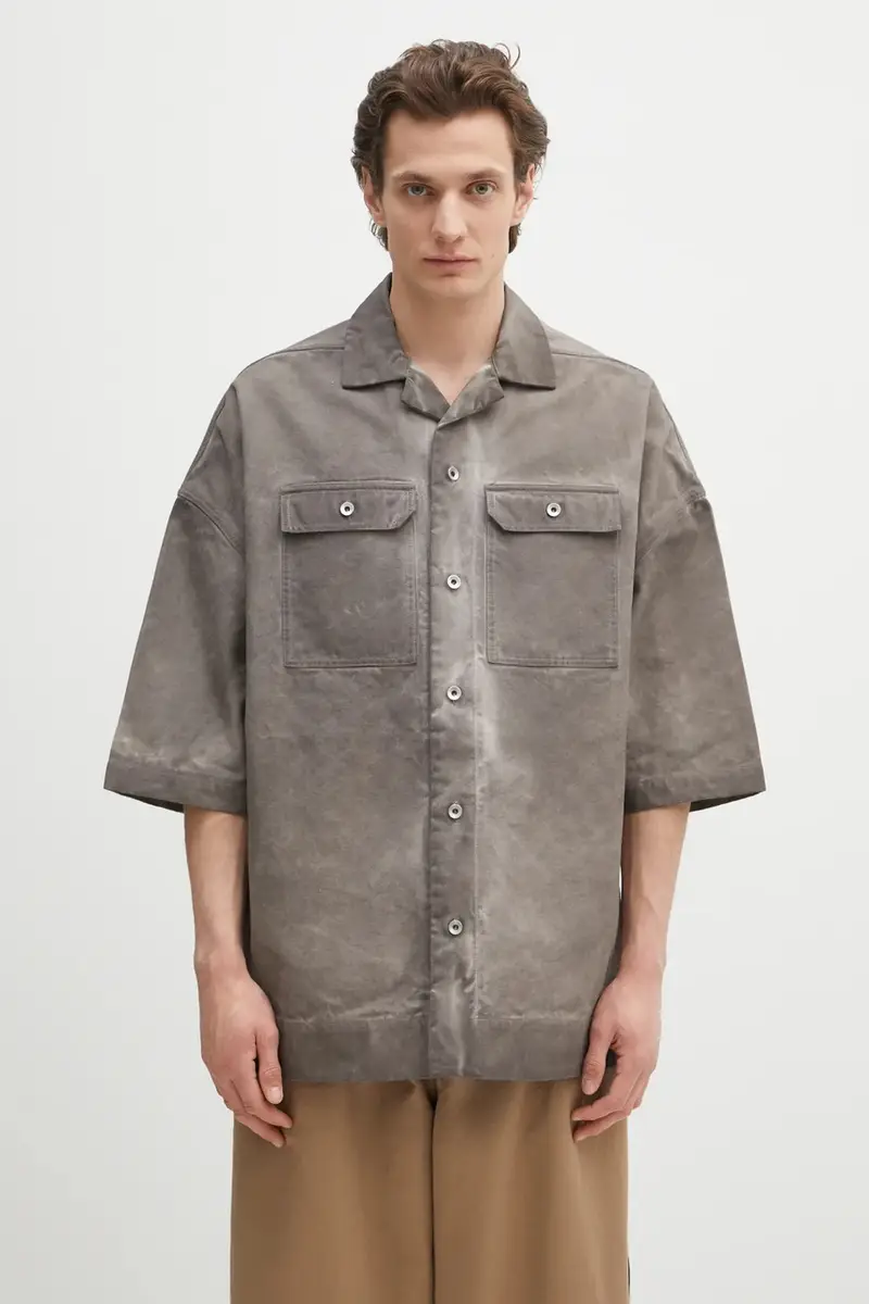 camicia in cotone Magnum Tommy colore grigio DU01E3290.CVS