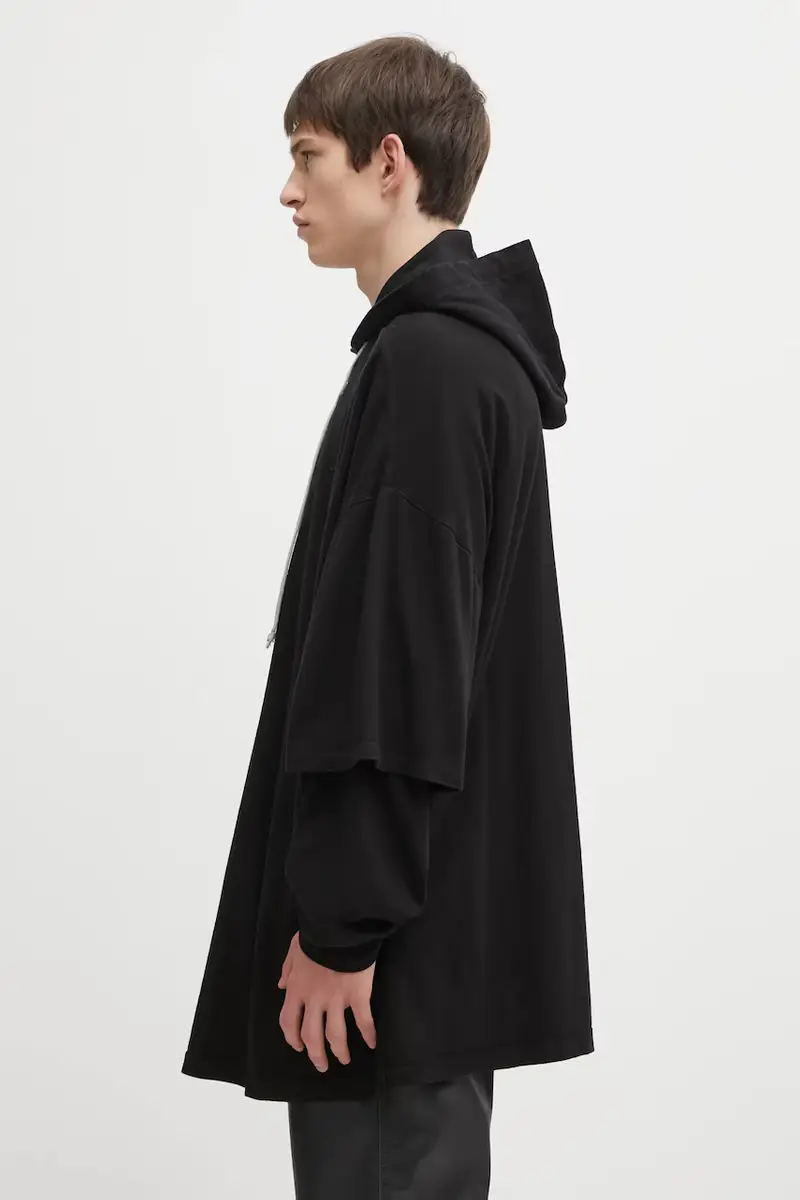 felpa in cotone Tommy Hustler uomo colore nero con cappuccio DU02E7271.JDB miniatura 2