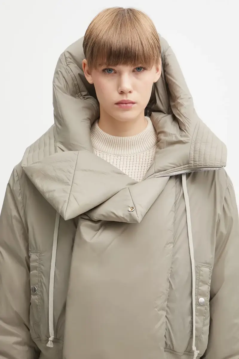 giacca Cropped Alice Parka colore beige DS02E7731.NP miniatura 5