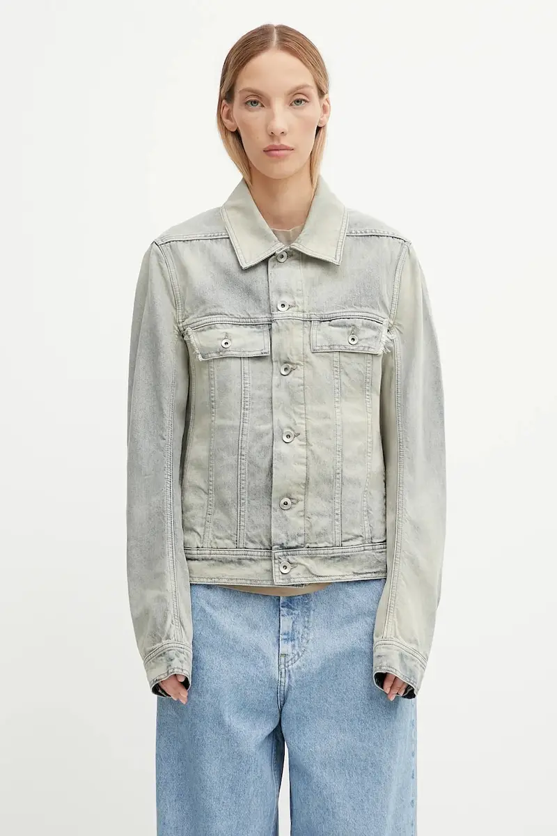 giacca di jeans in cotone Trucker Worker colore grigio DS02E7701.DMP