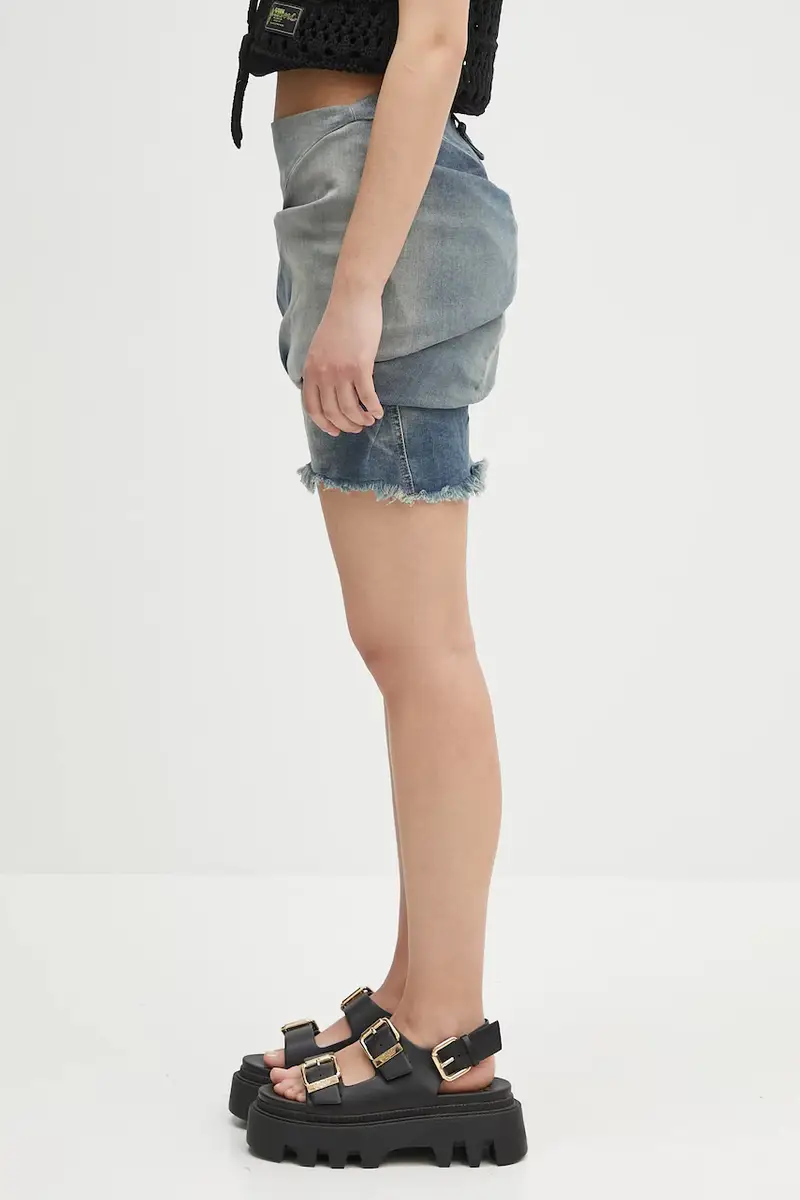 gonna di jeans Draped Mini colore blu DS01E3343.SDWB miniatura 2