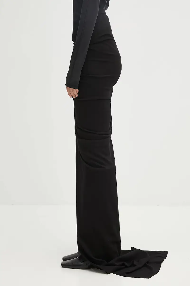 gonna in cotone Soft Edfu Long colore nero DS02E7337.JDB miniatura 2