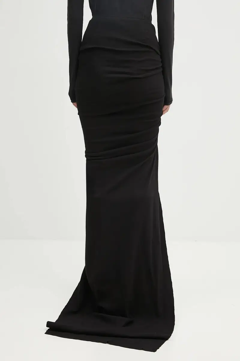 gonna in cotone Soft Edfu Long colore nero DS02E7337.JDB miniatura 3