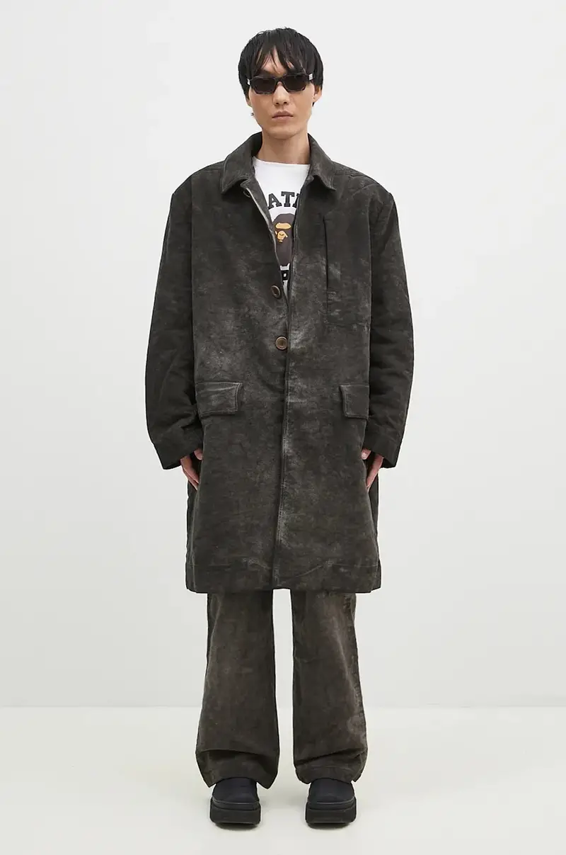 Rick Owens cappotto in cotone Jumbo Mac colore grigio DU02D2968.MO
