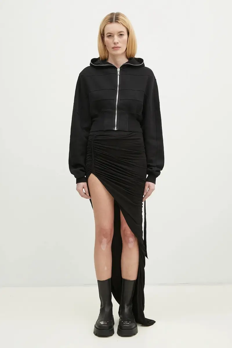 Rick Owens felpa in cotone Collage Gimp donna colore nero con cappuccio DS01E3233.F