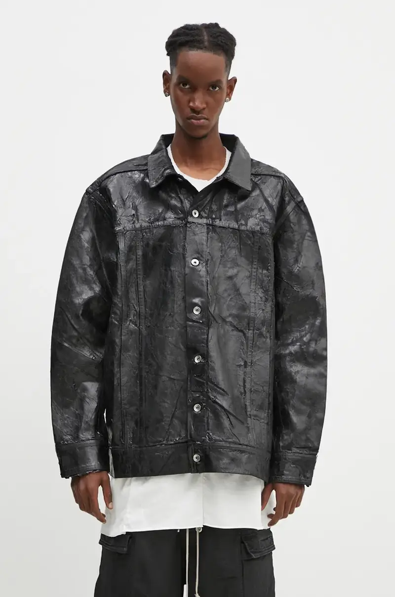 Rick Owens giacca Jumbo Worker uomo colore nero DU02D2761.BMC