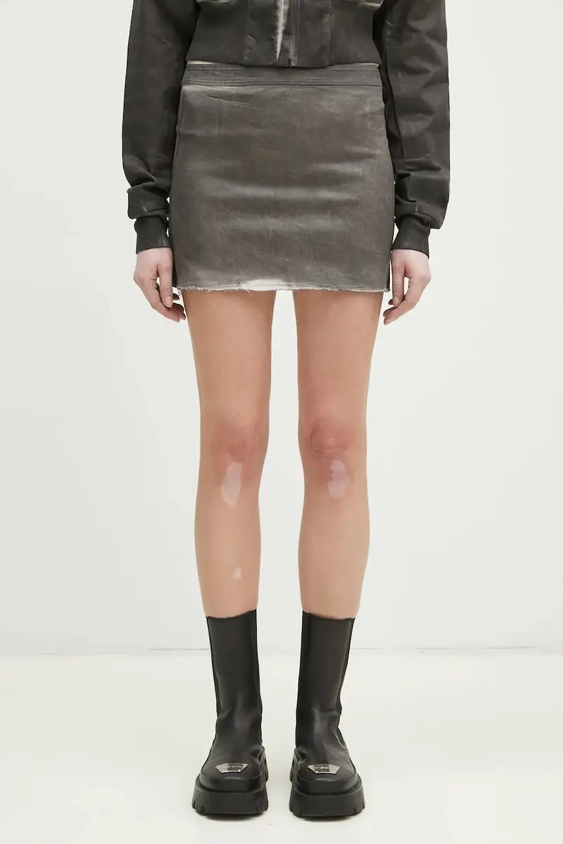 Rick Owens gonna in cotone Mini colore grigio DS01E3342.SCF