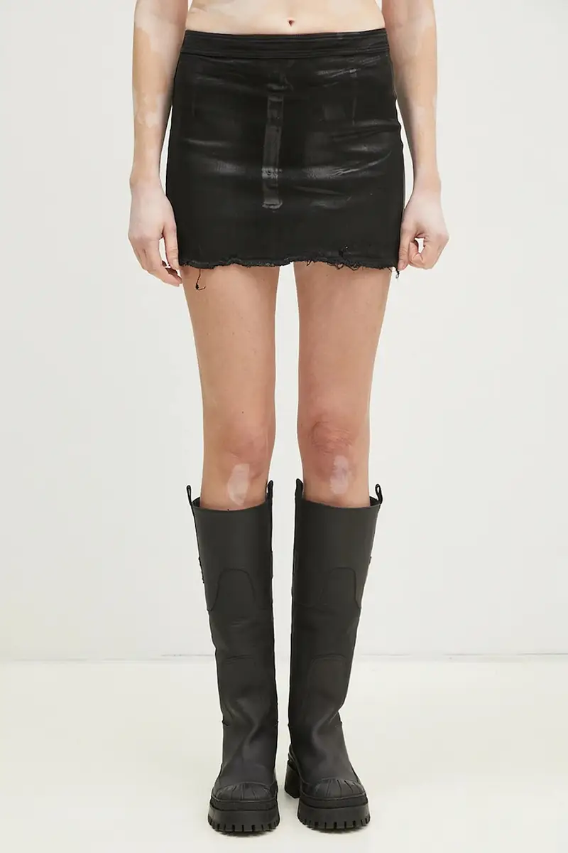 Rick Owens gonna in cotone Mini colore nero DS01E3342.SCF