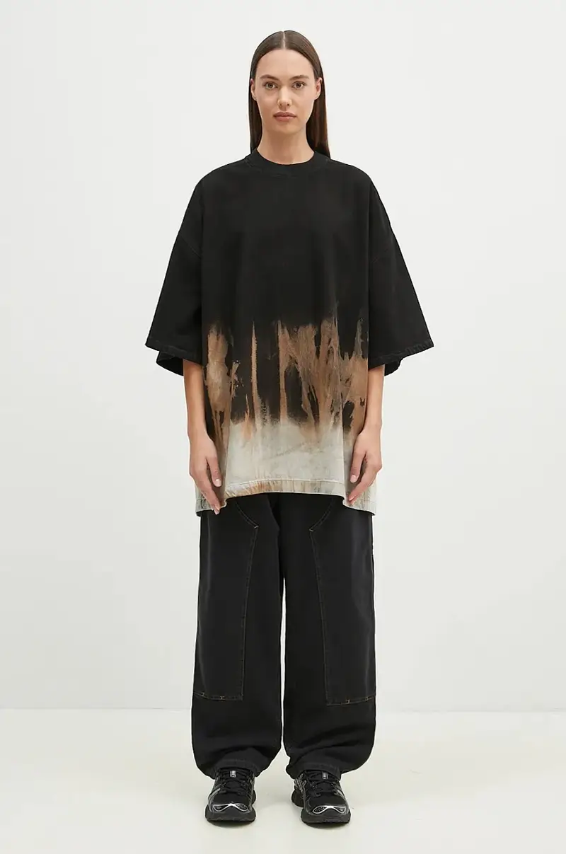 Rick Owens maglietta in denim Tommy T colore nero DS02D2203.BSUN