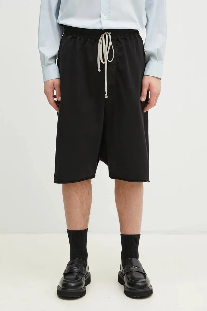 Rick Owens pantaloncini in cotone Drawstring Pods uomo colore nero DU01E3380.RIGP