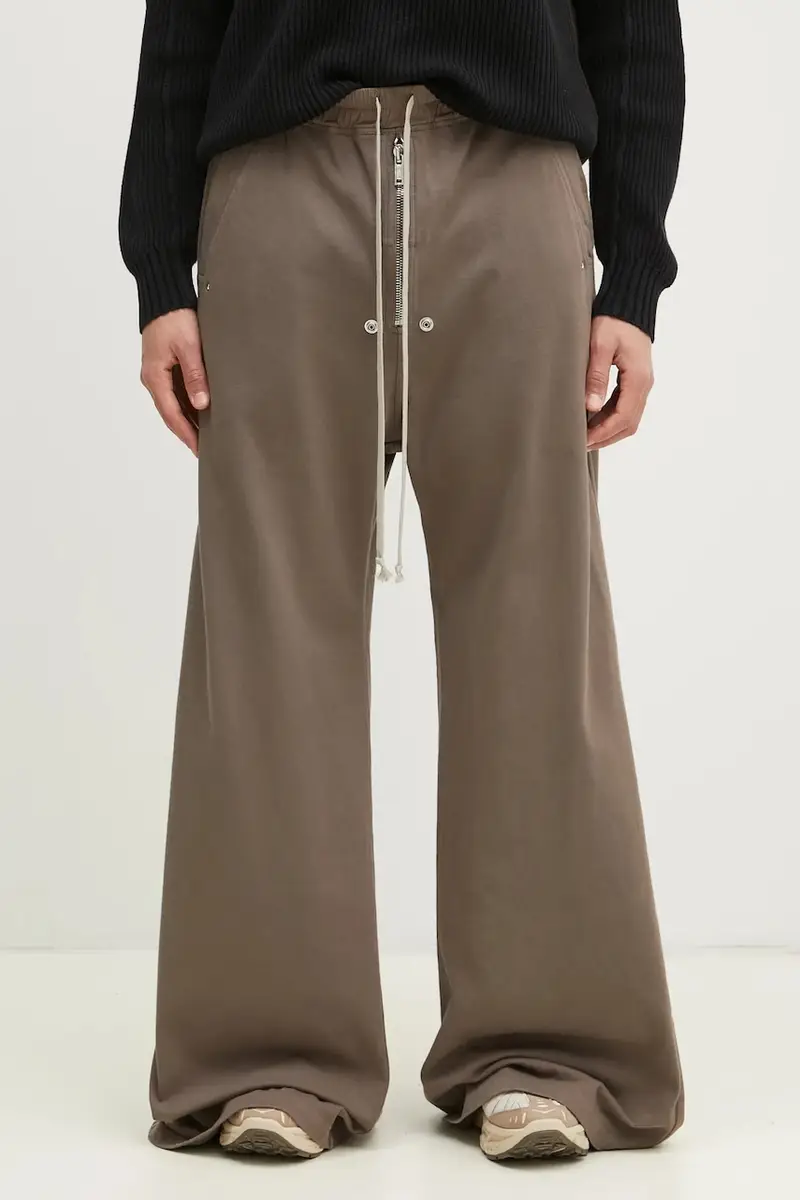 Rick Owens pantaloni della tuta di cotone Geth Belas colore grigio DU01E3378.RIG