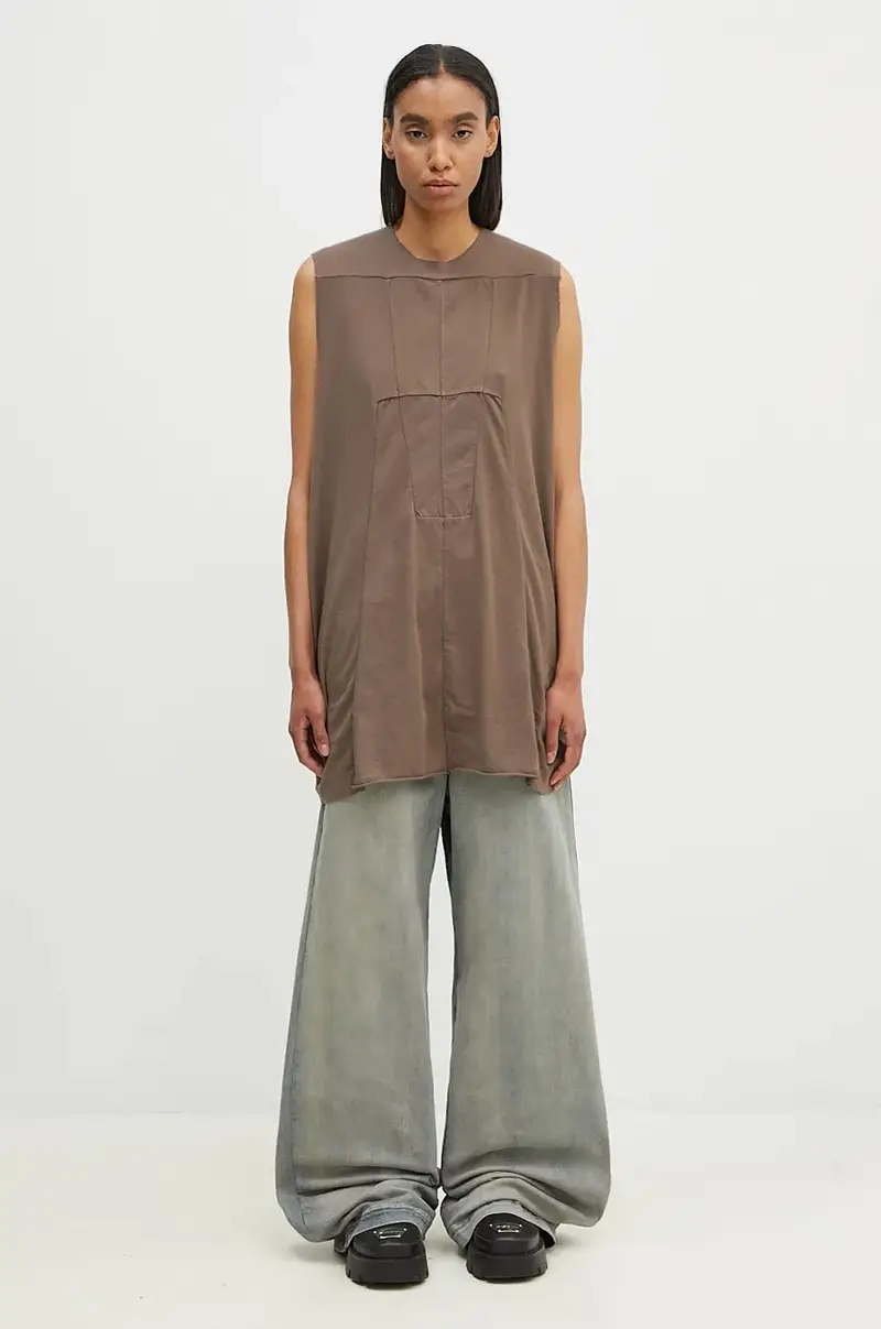 Rick Owens top in cotone Luxor colore grigio DS02D2111.RNP