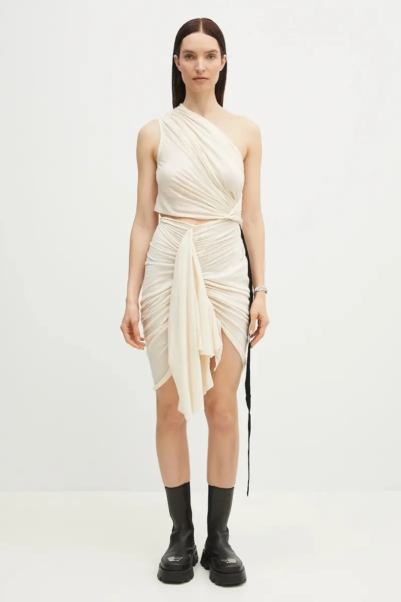 Rick Owens vestito in cotone Fog colore beige DS01E3500.BHN