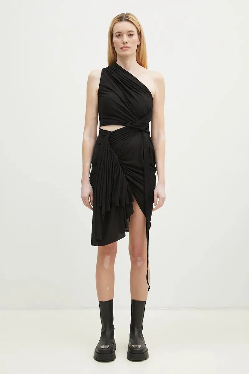 Rick Owens vestito in cotone Fog colore nero DS01E3500.BH