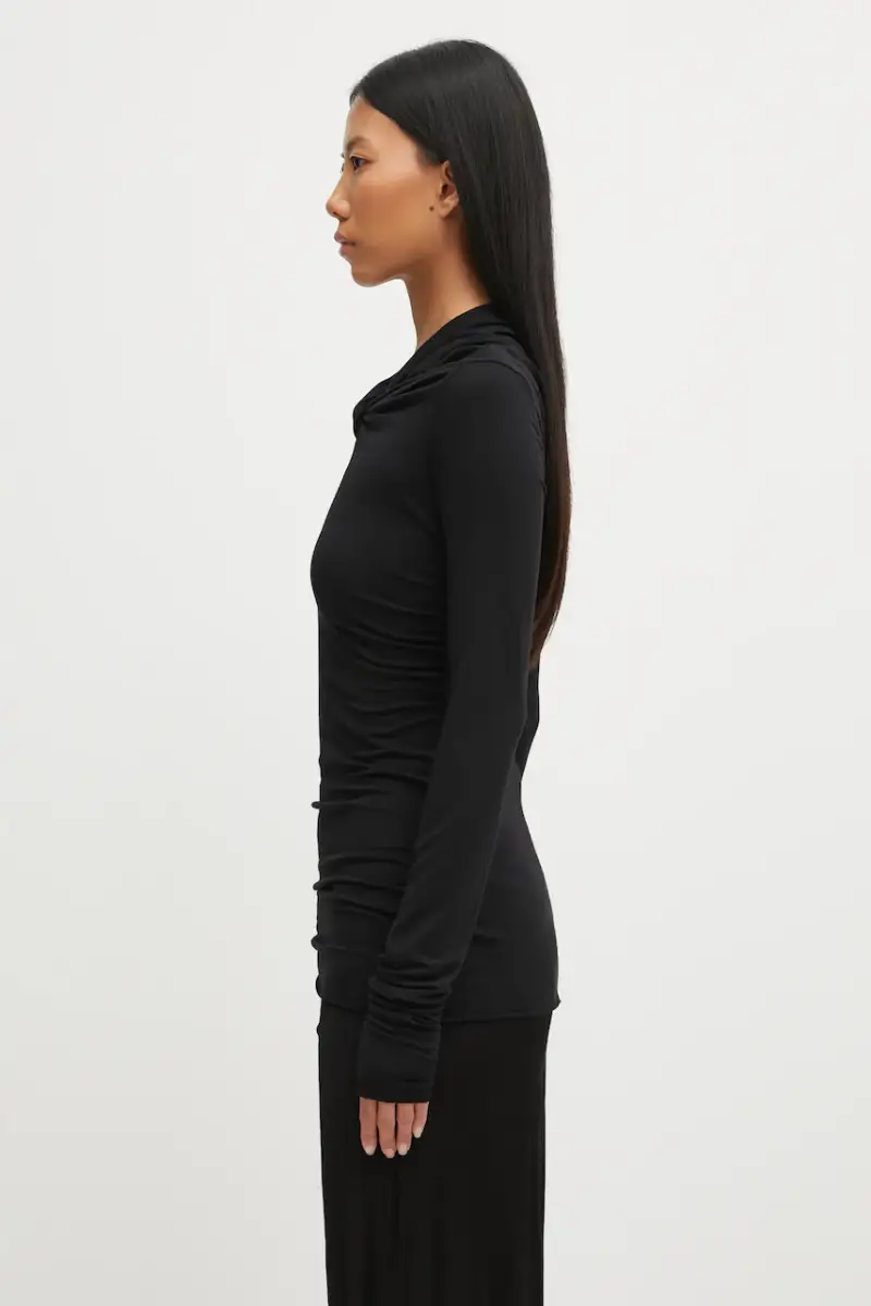 camicetta con cashmere Kairo colore nero LI02E3212.JBWS miniatura 2