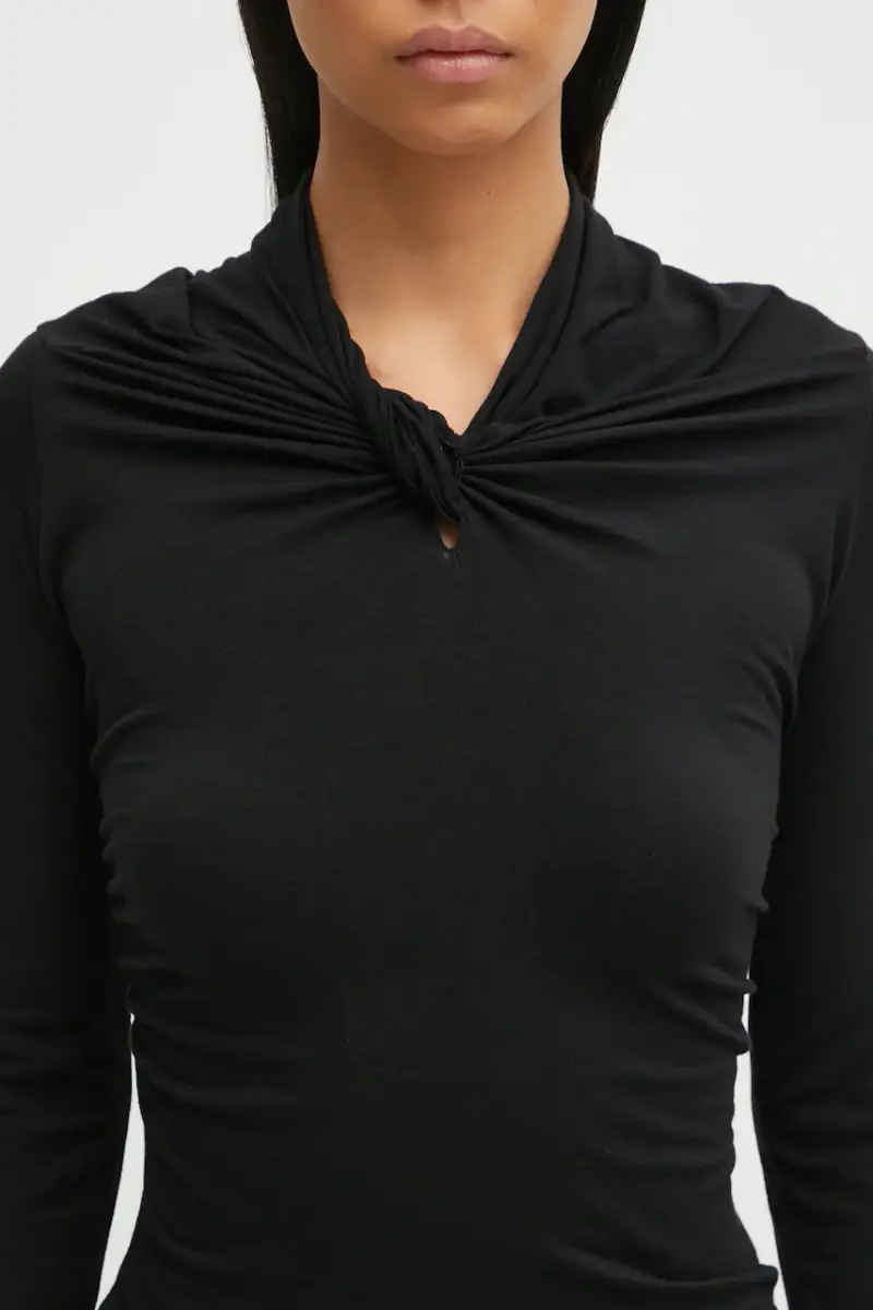 camicetta con cashmere Kairo colore nero LI02E3212.JBWS miniatura 4