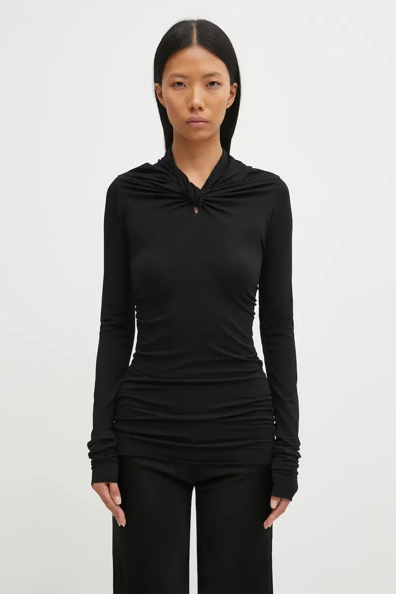 camicetta con cashmere Kairo colore nero LI02E3212.JBWS