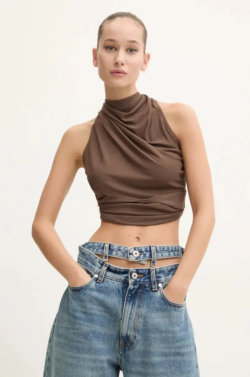 camicetta donna colore marrone LI02D5121RV