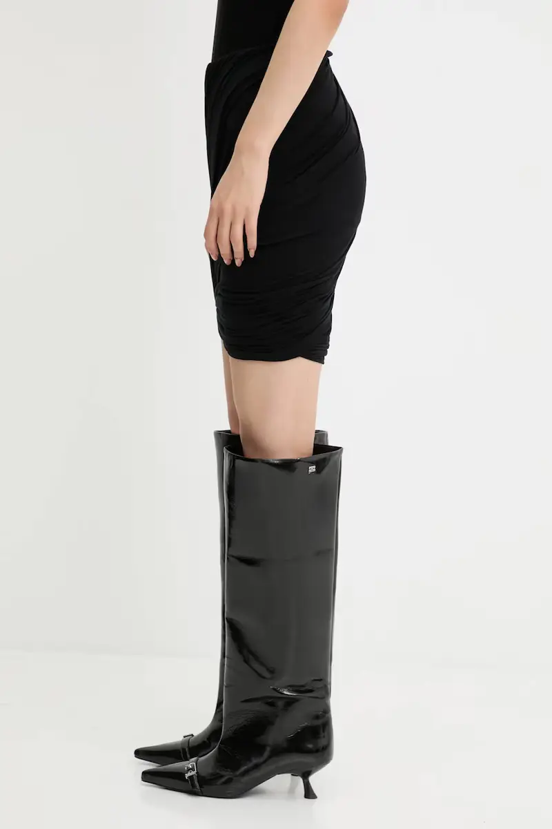 gonna con aggiunta di cachemire Luna colore nero LI02E3309.JBWS miniatura 2