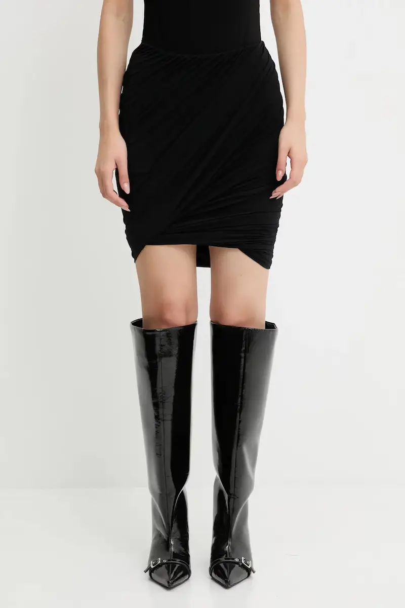 gonna con aggiunta di cachemire Luna colore nero LI02E3309.JBWS