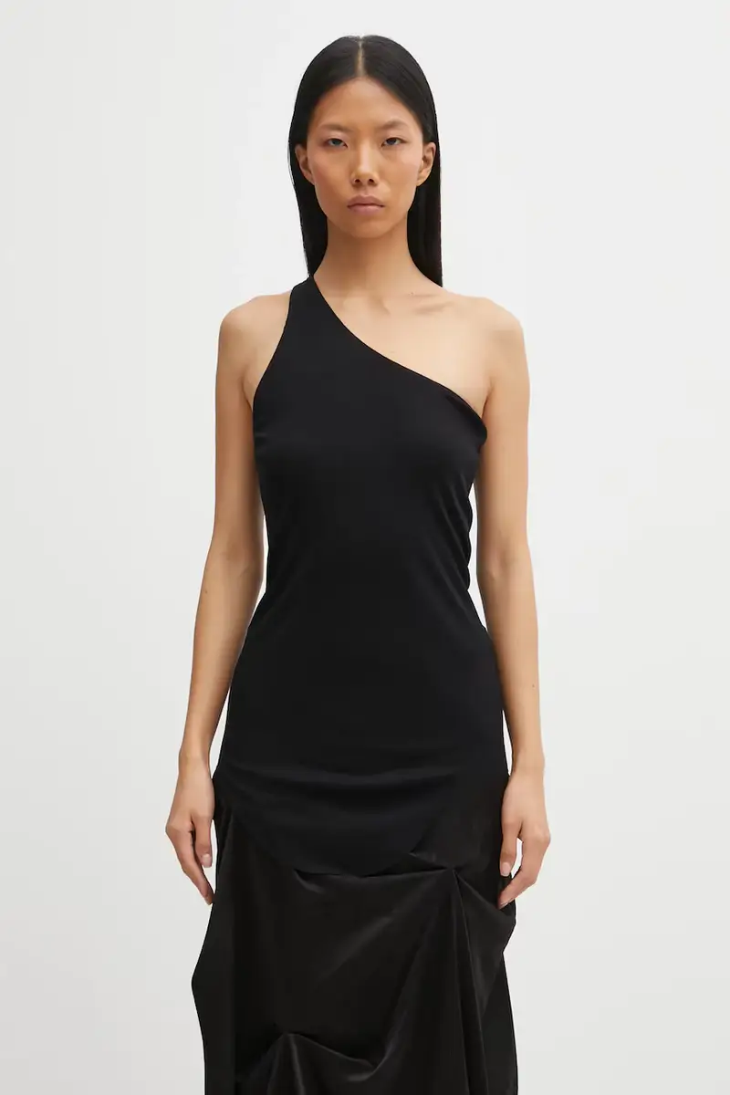 top One Shoulder Tank colore nero LI02E3105.RV