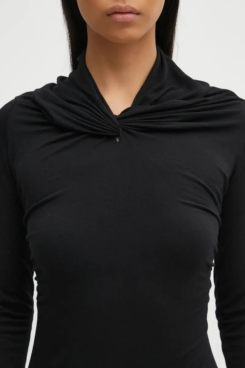 vestito con cashmere Kairo colore nero LI02E3568.JBWS miniatura 4