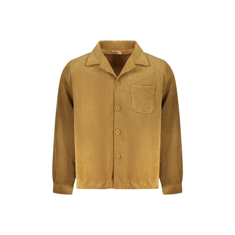 Camicia Maniche Lunghe Uomo Marrone Velluto Logo