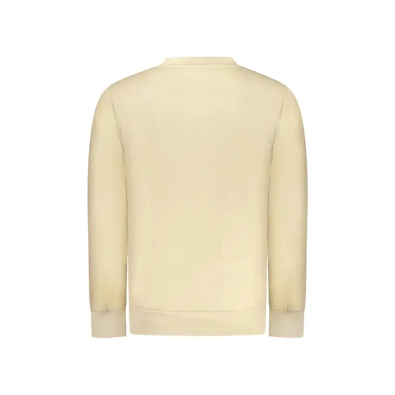 Felpa Maniche Lunghe Uomo Beige Stampa Logo miniatura 2