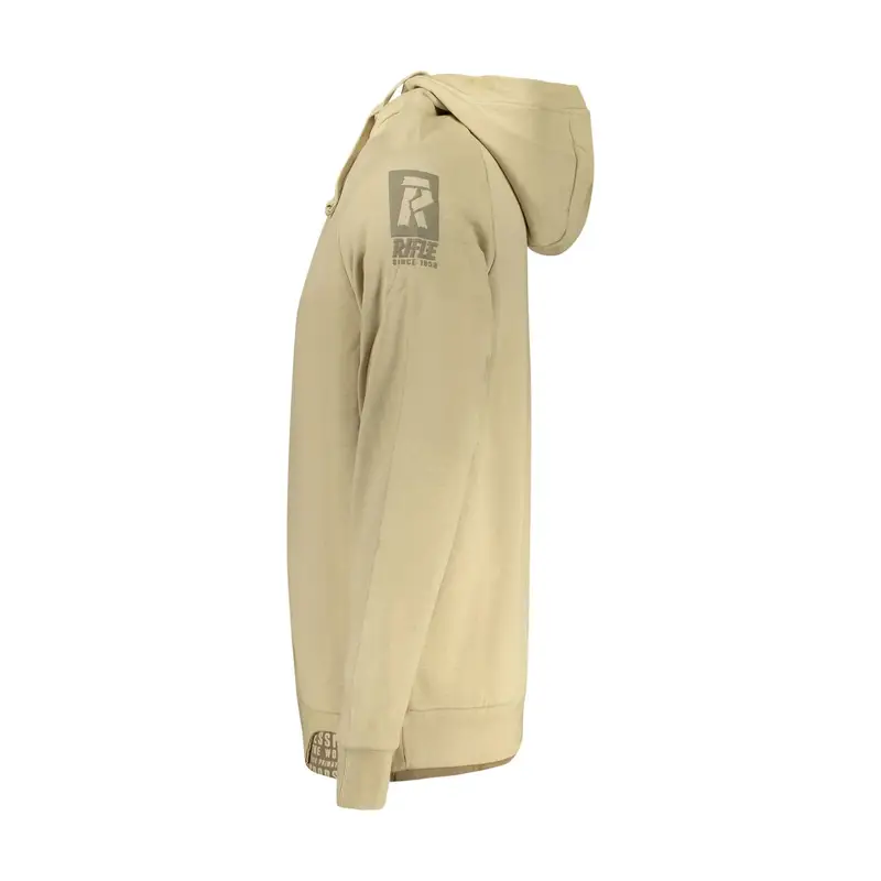 Felpa Maniche Lunghe Uomo Beige Stampa Logo miniatura 3