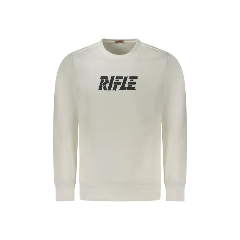 Rifle Felpa Maniche Lunghe Uomo Bianca con Stampa Logo