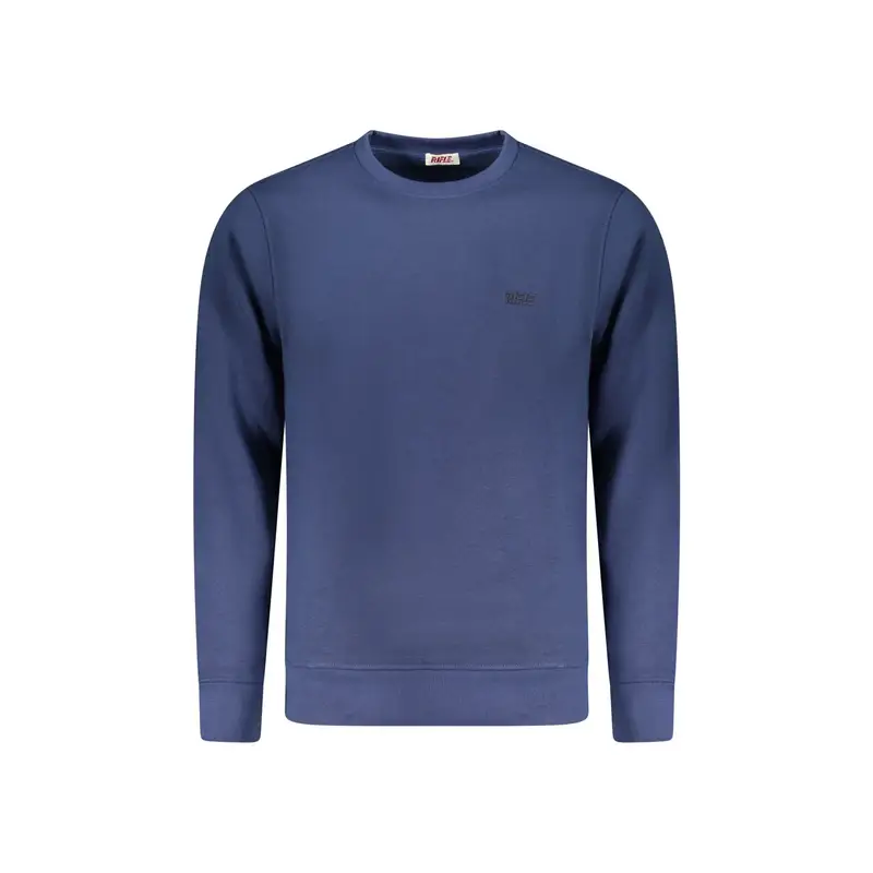 Felpa Maniche Lunghe Uomo Blu Stampa in Rilievo