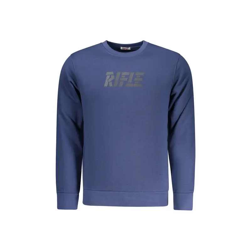 Felpa Maniche Lunghe Uomo Blu Stampa Logo