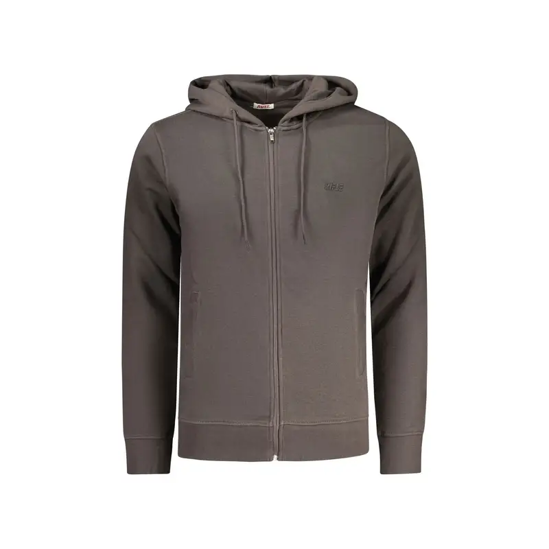 Felpa Maniche Lunghe Uomo Grigia Stampa in Rilievo Grigio