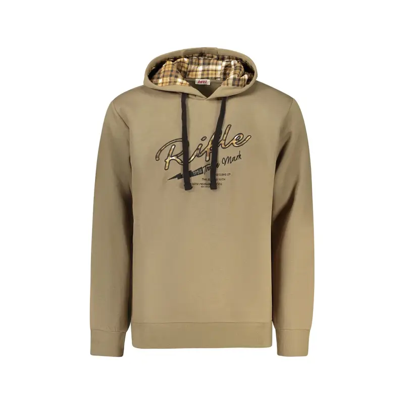 Felpa Maniche Lunghe Uomo Marrone Ricamo