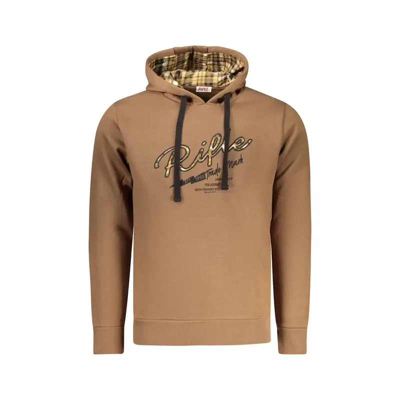 Felpa Maniche Lunghe Uomo Marrone Ricamo