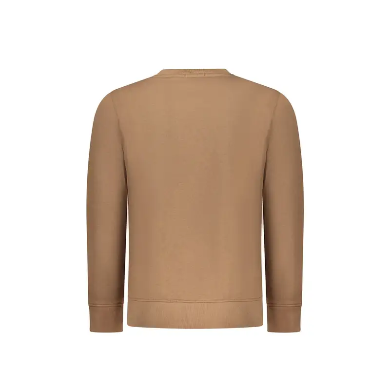 Felpa Maniche Lunghe Uomo Marrone Stampa in Rilievo miniatura 2