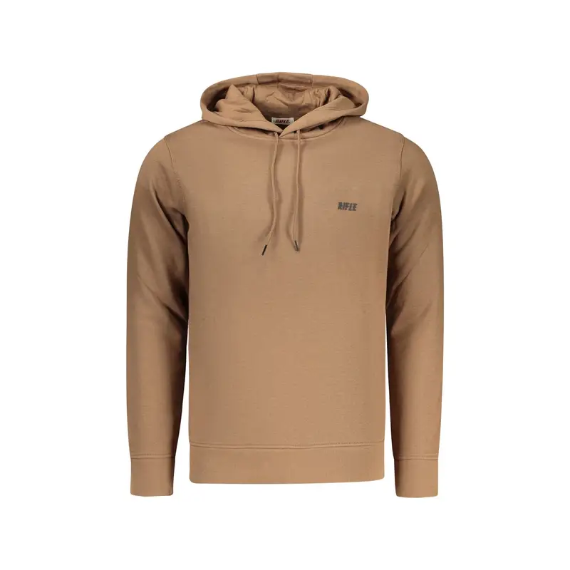 Felpa Maniche Lunghe Uomo Marrone Stampa in Rilievo