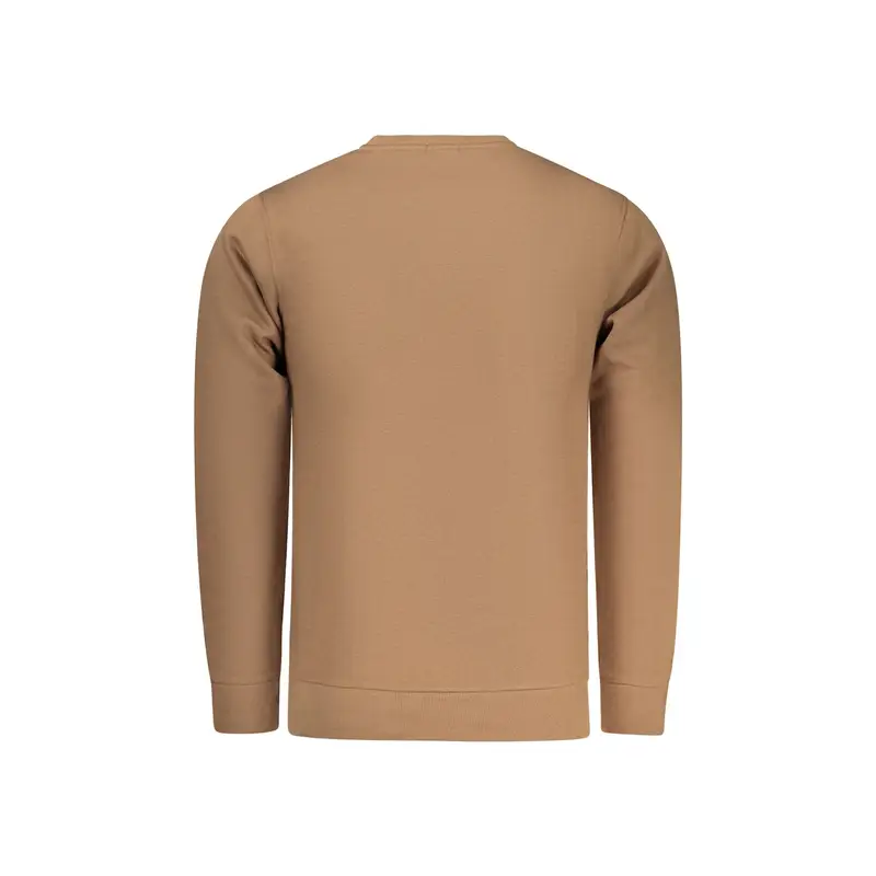 Felpa Maniche Lunghe Uomo Marrone Stampa Logo miniatura 2