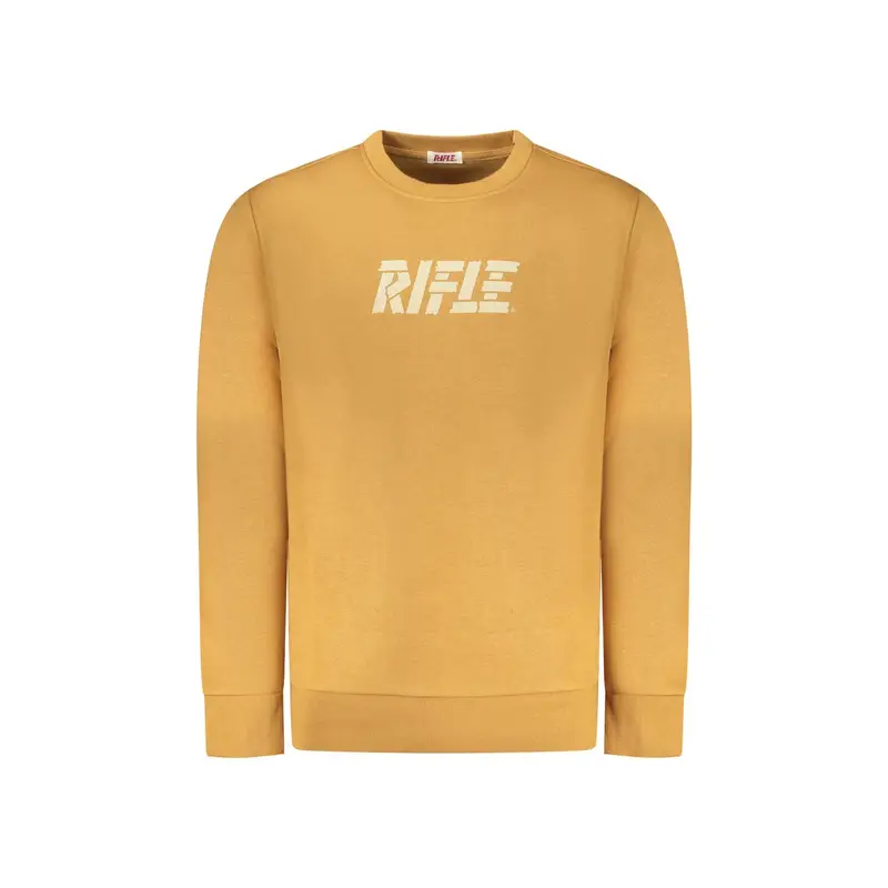 Felpa Maniche Lunghe Uomo Marrone Stampa