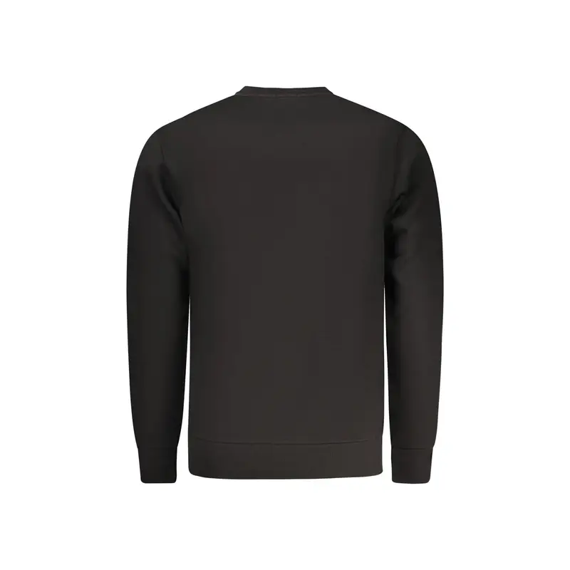 Felpa Maniche Lunghe Uomo Nera Stampa in Rilievo Nero miniatura 2