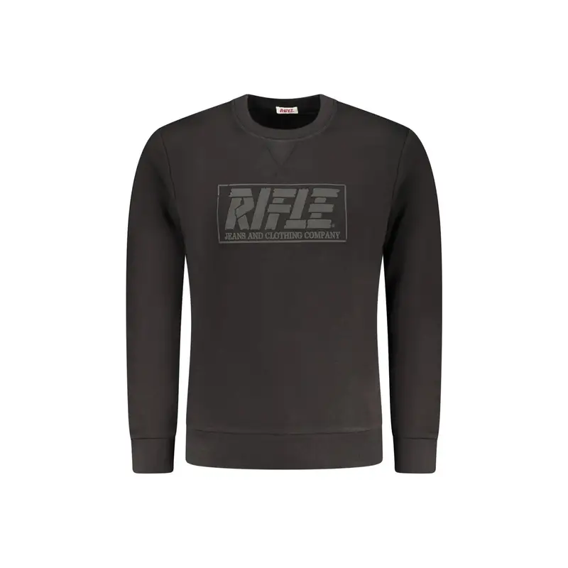 Felpa Maniche Lunghe Uomo Nera Stampa Logo Nero