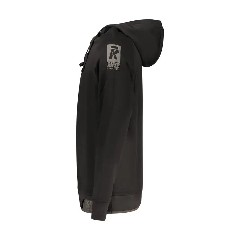 Felpa Maniche Lunghe Uomo Nera Stampa Logo Nero miniatura 3