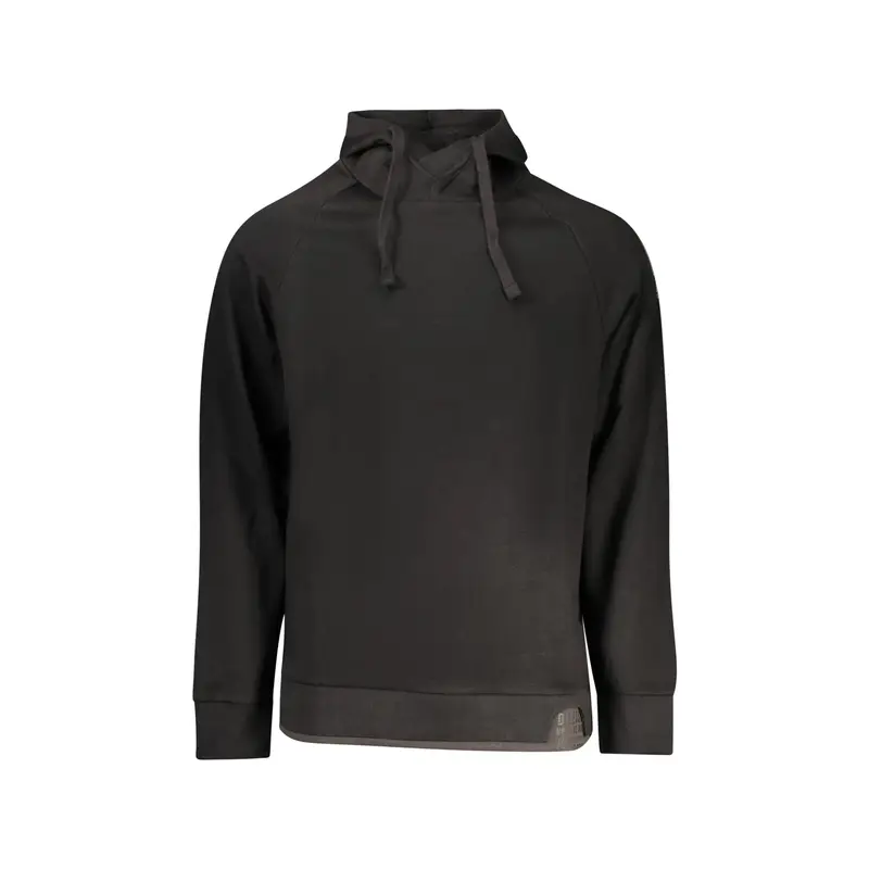 Felpa Maniche Lunghe Uomo Nera Stampa Logo Nero