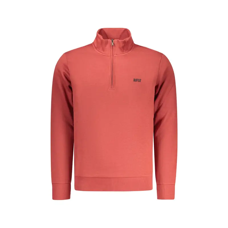 Felpa Maniche Lunghe Uomo Rossa Stampa in Rilievo Rosso