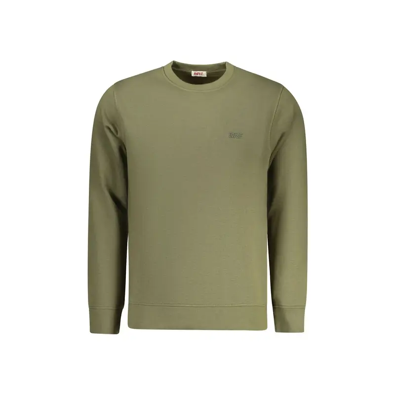 Felpa Maniche Lunghe Uomo Verde Stampa in Rilievo