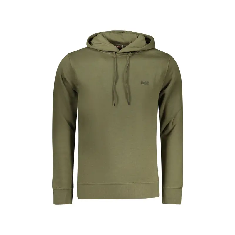 Felpa Maniche Lunghe Uomo Verde Stampa in Rilievo