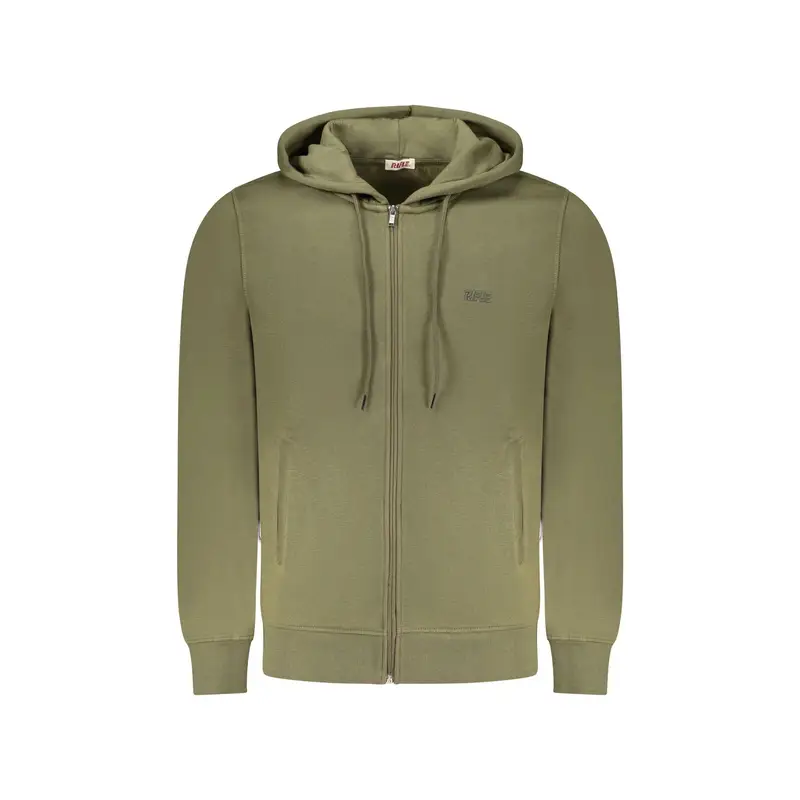 Felpa Maniche Lunghe Uomo Verde Stampa in Rilievo